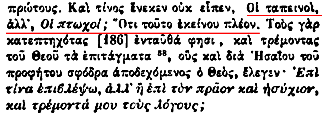 jean chrysostome sur la différence humilité pauvreté